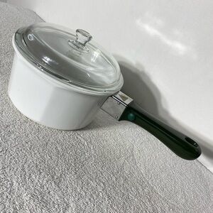 Vintage Princess House Nouveau Convertible Ceramic 2qt Sauce Pan W Handle & Lid